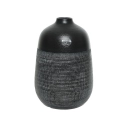 Decoris Vase terre cuite Ø25x40cm noir avec structure