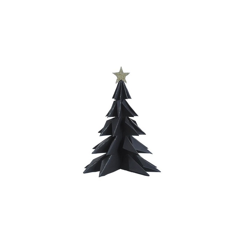 Déco sapin de Noël papier 28cm noir