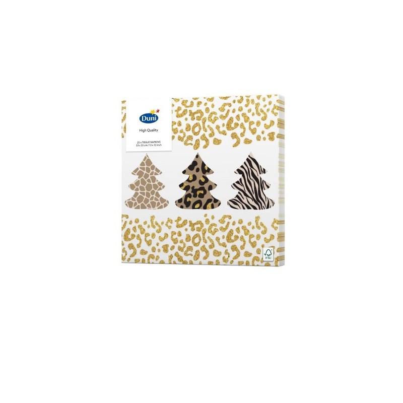 Duni Serviettes Wild Xmas Trees 33x33cm 20 pièces dans l'emballage