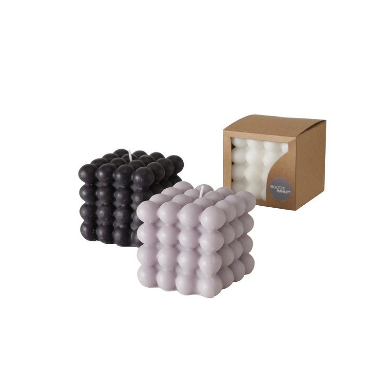 Bubbelkaars 8x8xh7,5cm zwart/grijs/wit