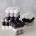 Bougie bulle multicolore 6x6xh5,5cm noir/gris/blanc