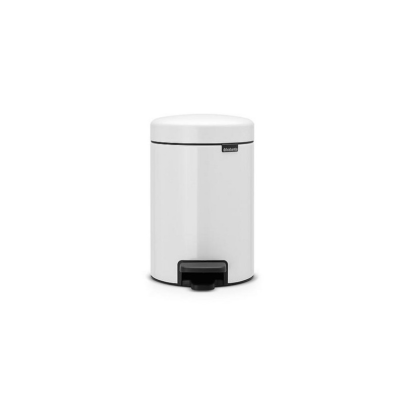 Brabantia Poubelle à pédale newlcon 5 litres Blanc avec seau intérieur en plastique