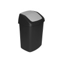 Curver Afvalbak Swing 10 liter zwart/grijs 24,6x19,8x37x3cm