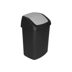 Curver Afvalbak Swing 10 liter zwart/grijs 24,6x19,8x37x3cm