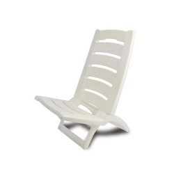 Adriatic Chaise de plage plastique pliable 80x38cm blanc