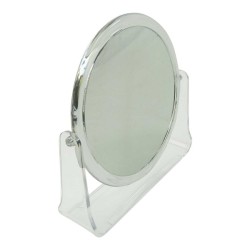 Miroir de maquillage 17 cm en plastique transparent