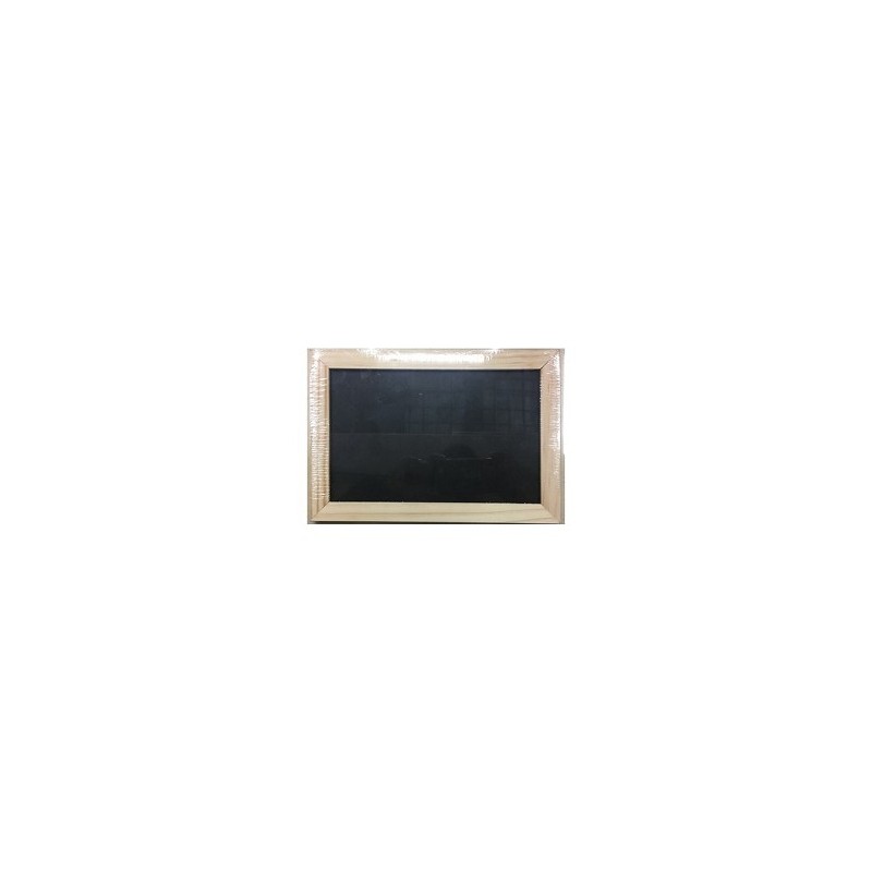 Tableau noir en ardoise 18x26cm bord bois des deux côtés. une face avec motif losanges.
