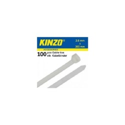 Kinzo serre-câble 100 pièces 3,6x300mm blanc