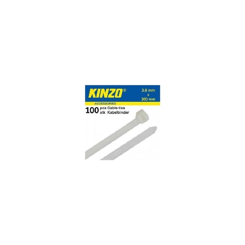 Kinzo serre-câble 100 pièces 3,6x300mm blanc