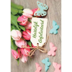 Cartes de vœux Félicitations paquet de fleurs de 10 pièces avec enveloppe