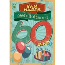 Cartes de voeux 60 ans pack de 10 pièces avec enveloppe