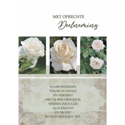 Cartes de vœux avec sincères condoléances paquet de 10 pièces avec enveloppe