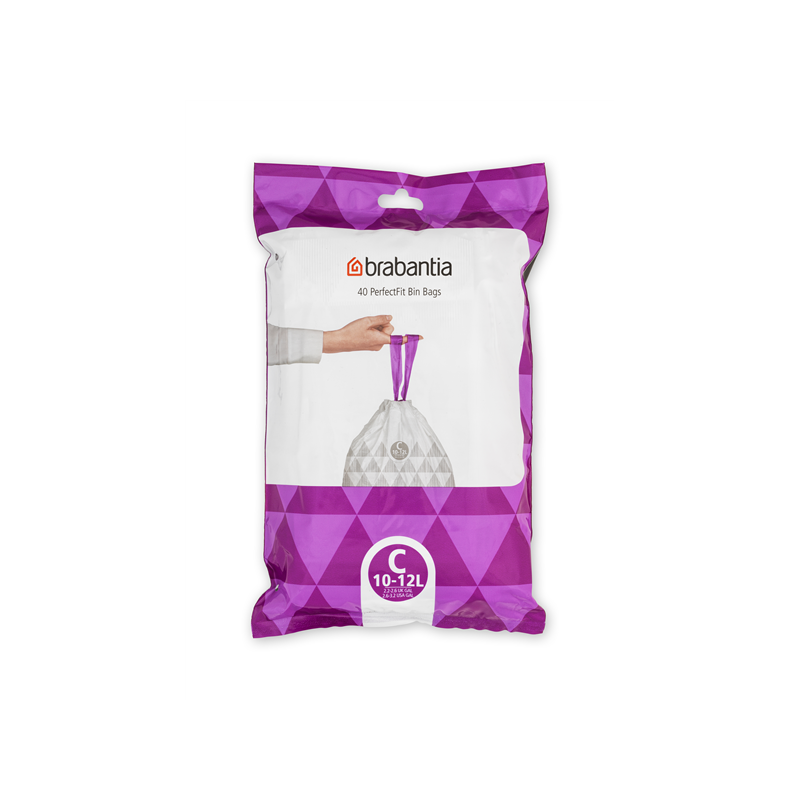 Sacs poubelle Brabantia perfectFit 10-12 litres C pack distributeur 40 sacs