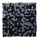 Tapis de douche PVC antidérapant Stones 53x53cm noir