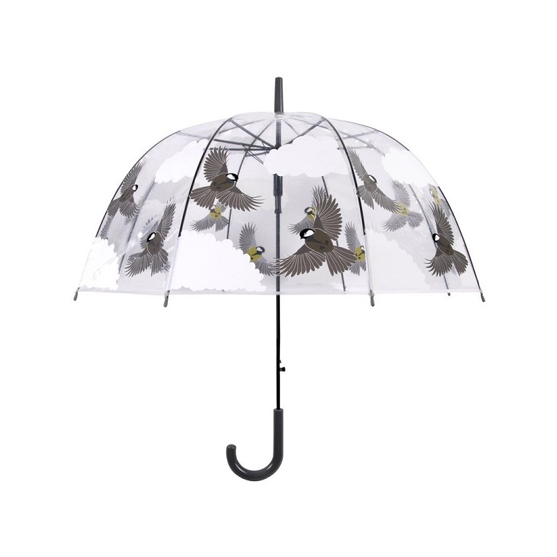 Esschert Design Parapluie transparent 2 faces oiseau