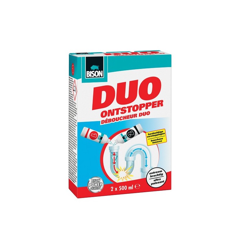 Bison Duo déboucheur 2x500ml Extrêmement puissant