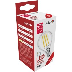 Avide Lampe LED Filament Mini Globe 4W E14 360° blanc extra chaud 2700K 470 lumen Boule