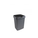 Sunware Delta poubelle 25 litres couvercle à valve métallisé / plastique noir 32,3x28,1x45,2cm