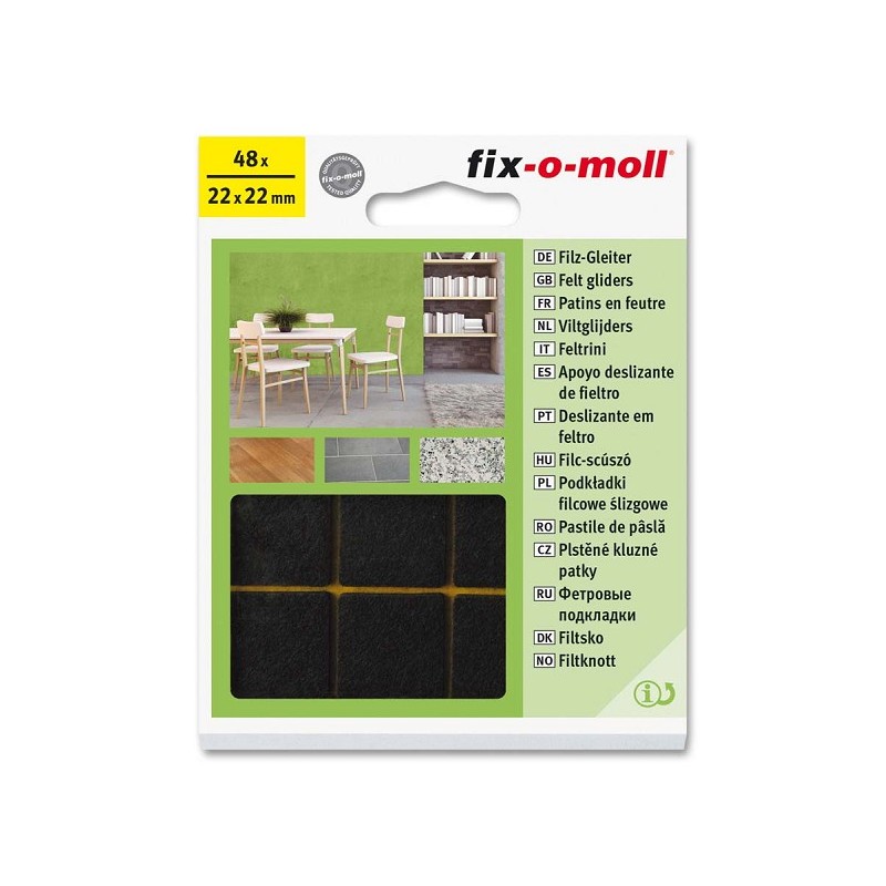 Planeur en feutre Fix-o-moll 22x22mm 48 pièces marron