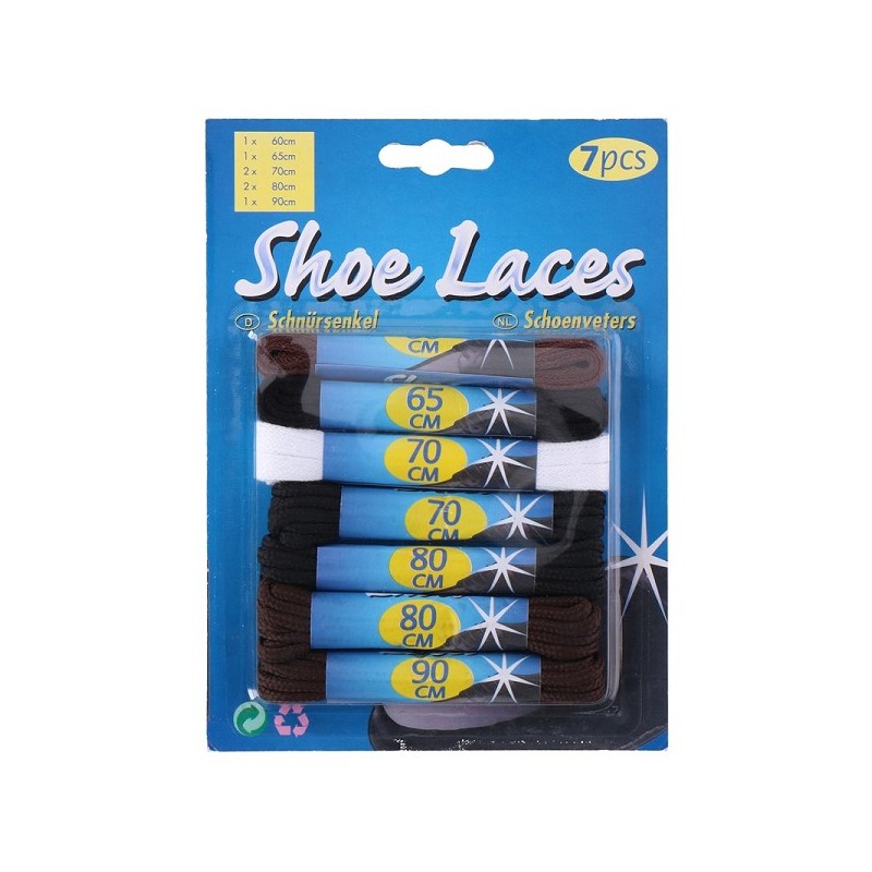 Schoenveterset 7-delig assorti kleur & lengte