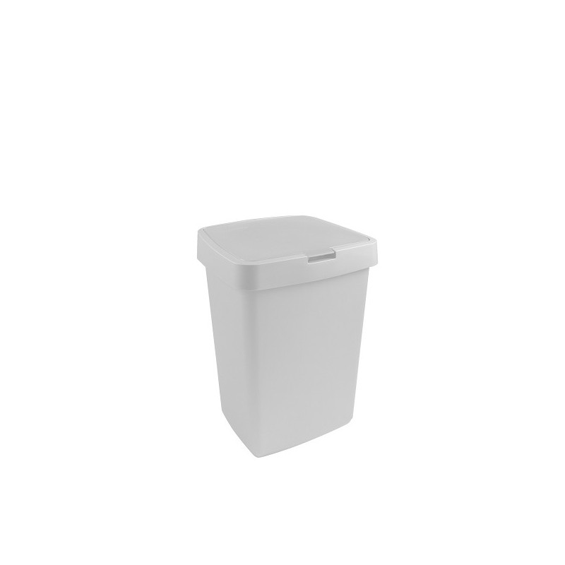 Sunware Delta Poubelle 25 litres couvercle à valve plastique blanc 39,7x34,5x56,4cm