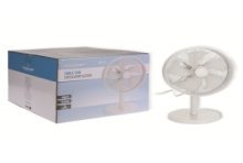 Luxe Tafelventilator diameter 30cm wit met 3 snelheden 35Watt