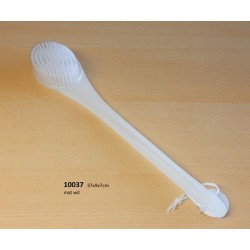 Brosse de bain en plastique de 37 cm de long avec stries de massage au dos