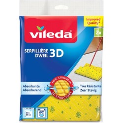Vileda vadrouille 3D 60x50cm jaune 2 pièces dans un emballage