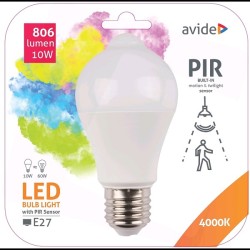 Avide Smart LED peer A60 E27 met geïntegreerde PIR bewegingssensor 10W 806 Lumen