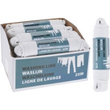 Fil pour corde à linge 25m tissu plastique blanc