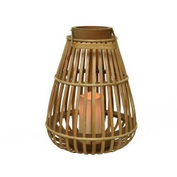 Lanterne LED Lumineo bambou 25x25x27,5cm (sans 3 piles AAA)