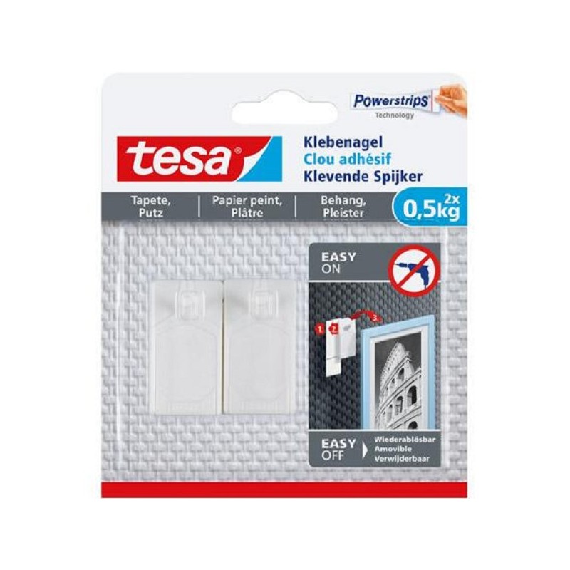 Clou adhésif Tesa pour papier peint et plâtre 0,5 kg