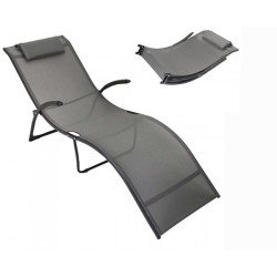 Calypso chaise longue pliable métal/textilène 173x63x65cm