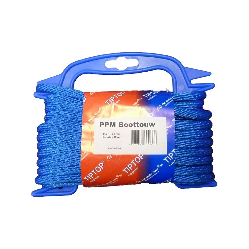 Corde pour bateau polyprop 8mm 10 mètres bleu