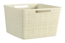 Curver Panier Cube en Jute 17 litres Blanc cassé 28x28x27cm