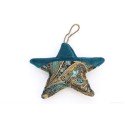 Hanger Ster Paisley 14x14cm fluweel/stof