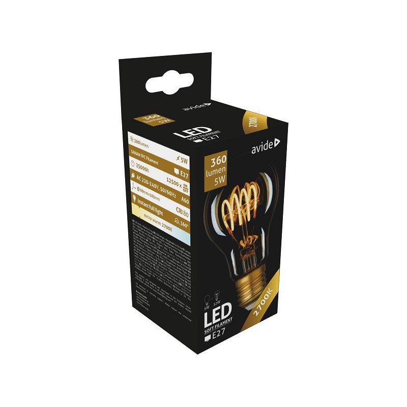 Avide lampe LED Filament Doux 5W E27 2700K 360LM