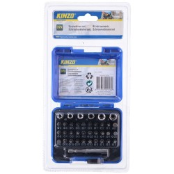 Kinzo Jeu d'embouts et de clés à douille 37 pièces dans une boîte en plastique