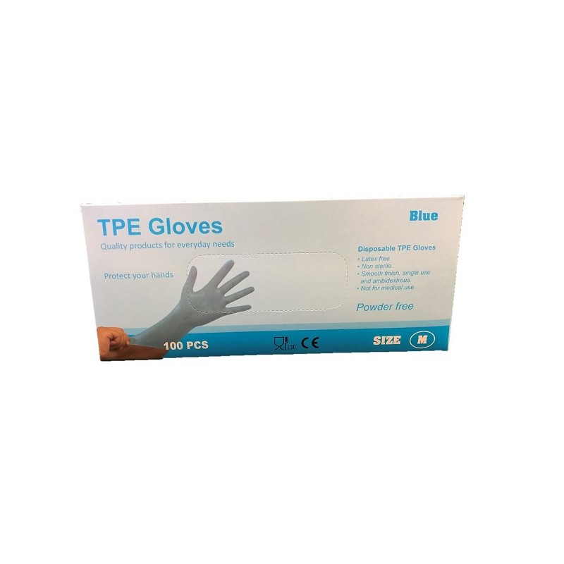 TPE Wegwerphandschoenen latex vrij 100 stuks maat S blauw