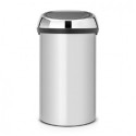 Poubelle Brabantia Touchbin 60L seau gris métallisé et couvercle en acier brillant