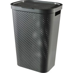 Curver Infinity Dots boîte de lavage recyclée 60 litres anthracite 44x35x60cm