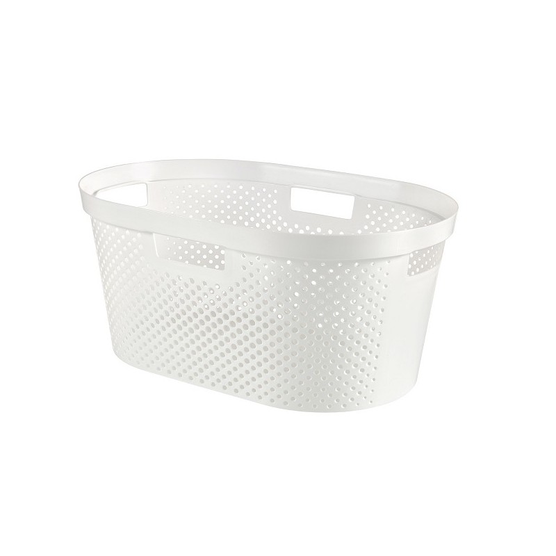 Curver Infinity Dots wasmand recycled 40 liter wit 59x39x26cm