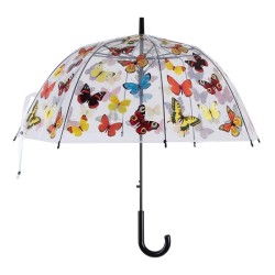 Esschert Design Parapluie transparent avec imprimé papillon Ø83cm