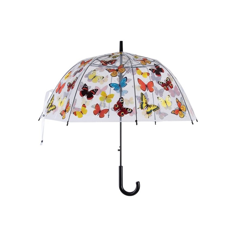 Esschert Design Parapluie transparent avec imprimé papillon Ø83cm