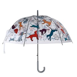 Esschert Design Parapluie transparent Il pleut des chats et des chiens Ø83cm