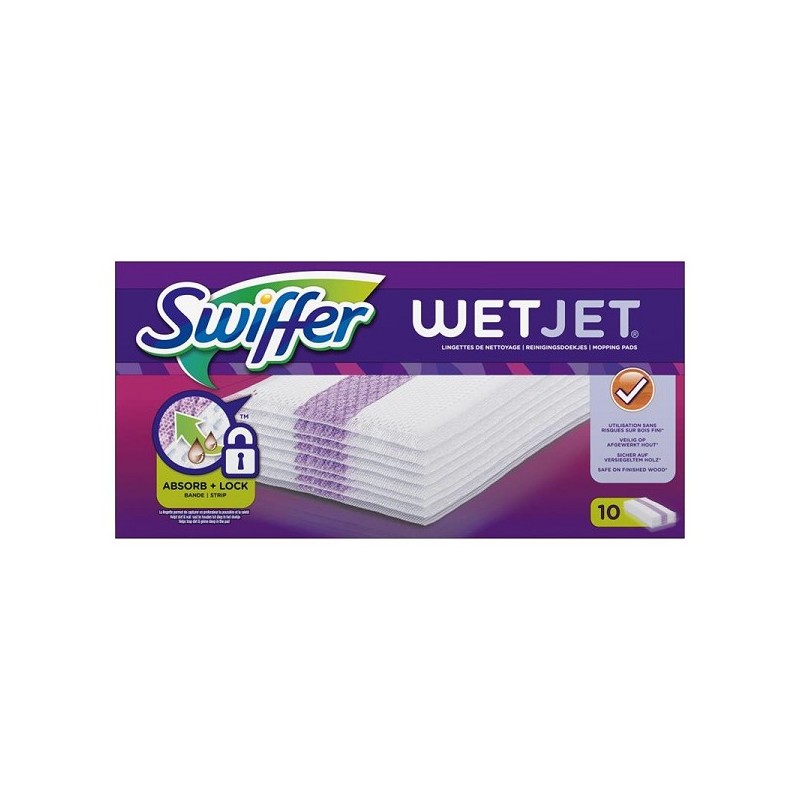 Recharge de lingettes nettoyantes pour système de nettoyage Swiffer WetJet, boîte de 10 pièces