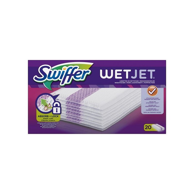 Recharge de lingettes nettoyantes pour système de nettoyage Swiffer WetJet, boîte de 20 pièces