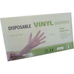 Vinyl handschoenen ongepoederd maat L Doos a 100 stuks