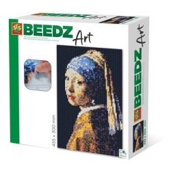 Ses Beedz Art Vermeer - fille avec une boucle d'oreille en perle 45,5x30cm