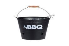 Barbecue emmer met tekst Ø26,5cm mat zwart